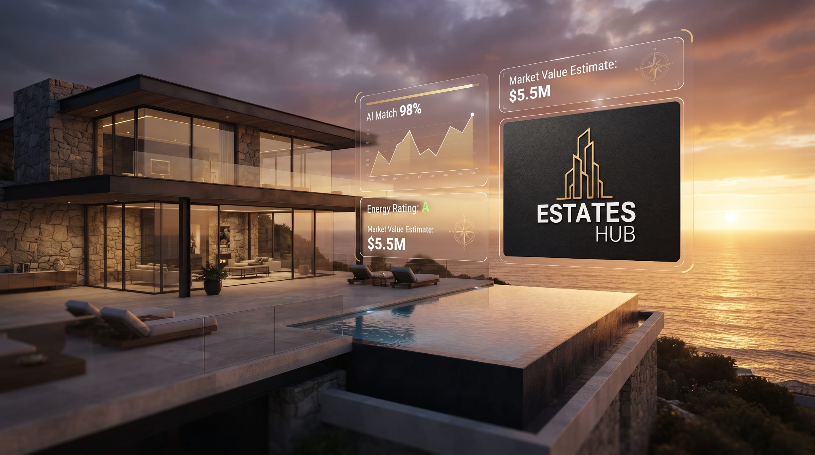  AI-powered property search and digital real estate platform in South Africa showing Estates Hub property listings and smart property technology